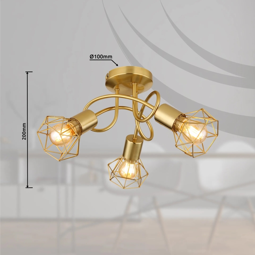 Globo - Anbauleuchte 3xE14/40W/230V golden