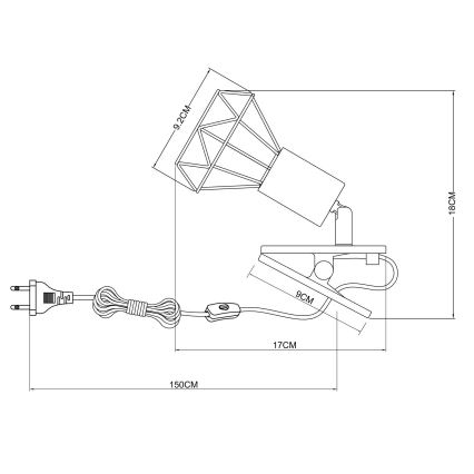 Globo - Wandlampe mit Klemme 1xE14/40W/230V weiß