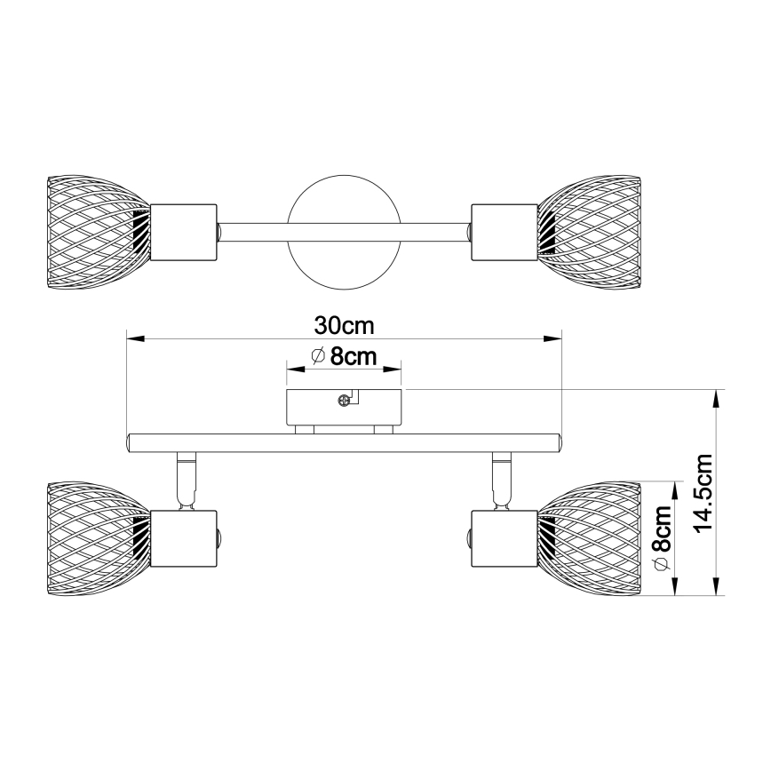 Globo - Deckenstrahler 2xE14/40W/230V mattchrom
