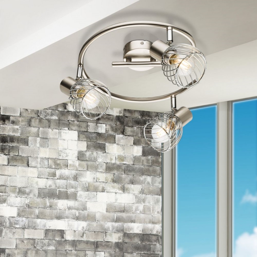 Globo - Deckenstrahler 3xE14/40W/230V mattchrom