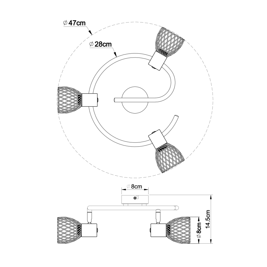 Globo - Deckenstrahler 3xE14/40W/230V mattchrom