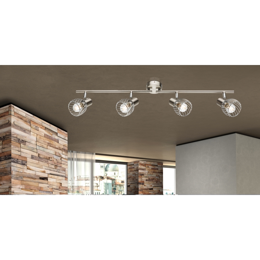 Globo - Deckenstrahler 4xE14/40W/230V mattchrom