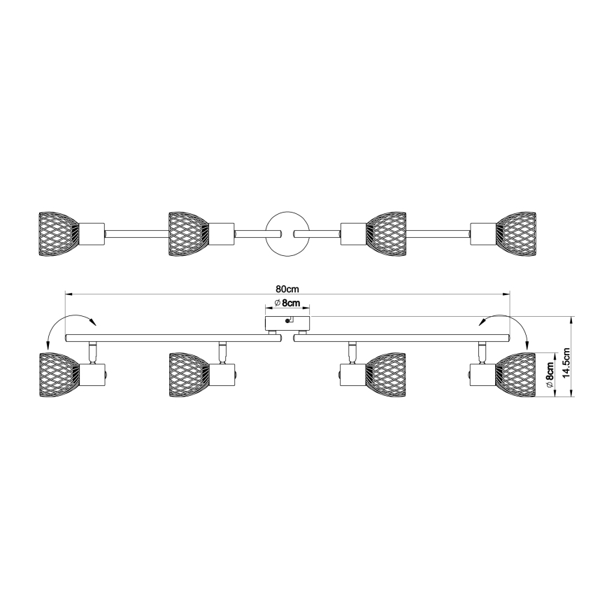 Globo - Deckenstrahler 4xE14/40W/230V mattchrom