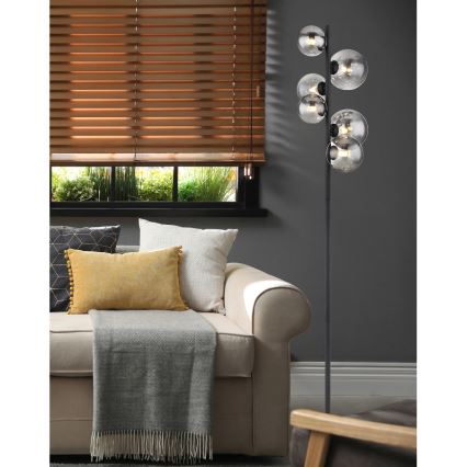 Globo - LED-Stehleuchte 6xG9/3,5W/230V rauchig/schwarz