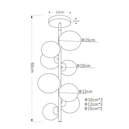 Globo - LED-Hängeleuchte an Stange 8xG9/3W/230V