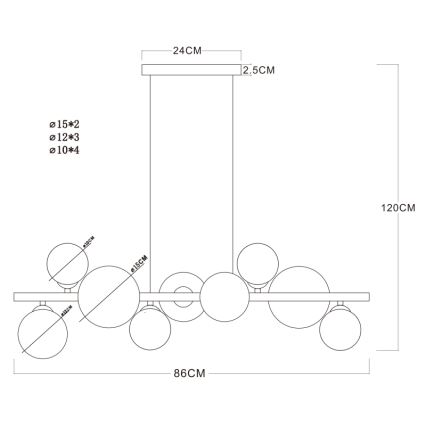 Globo - LED-Kronleuchter an Schnur 9xG9/3W/230V