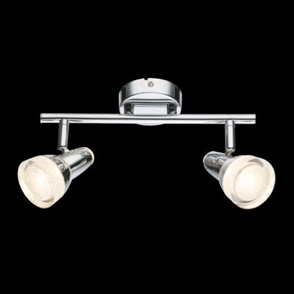 Globo - LED Einbauleuchte 2xLED/4W/230V glänzender Chrom