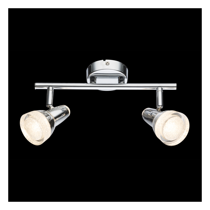 Globo - LED Einbauleuchte 2xLED/4W/230V glänzender Chrom