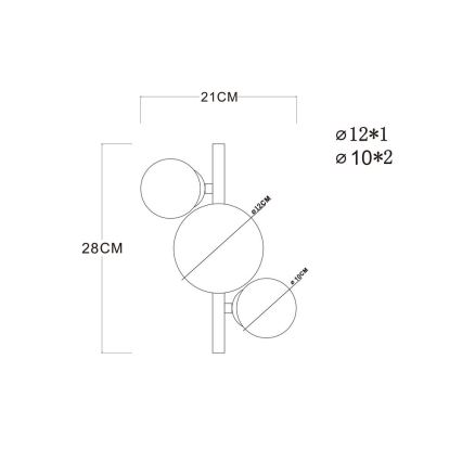 Globo - LED-Aufbauleuchte RIHA 3xG9/3,5W/230V Messing