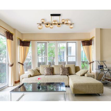 Globo - LED-Deckenleuchte an Stange 9xG9/3W/230V Messing