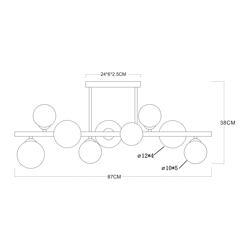 Globo - LED-Deckenleuchte an Stange 9xG9/3W/230V Messing