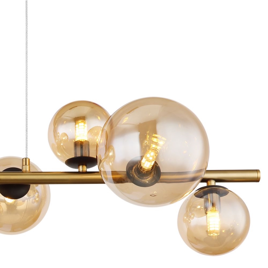 Globo - LED-Hängeleuchte an Schnur 9xG9/3W/230V Messing