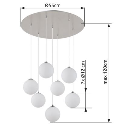 Globo - LED-Hängeleuchte 7xG9/3,5W/230V weiß