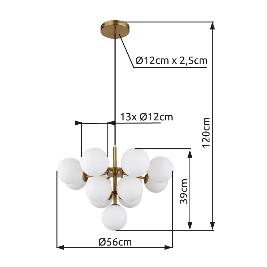 Globo - Hängeleuchte 13xG9/5W/230V d 56 cm golden
