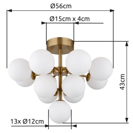 Globo - Anbauleuchte 13xG9/5W/230V d 56 cm golden