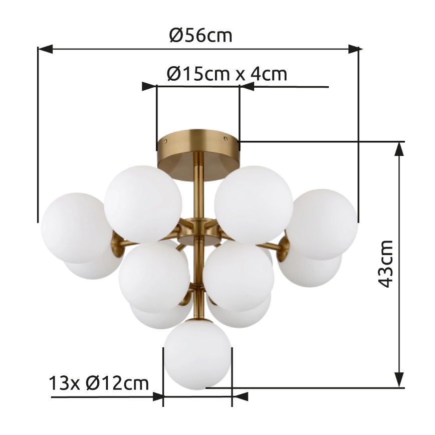 Globo - Anbauleuchte 13xG9/5W/230V d 56 cm golden