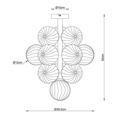 Globo - Deckenleuchte mit Stange 13xG9/4W/230V