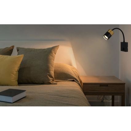 Globo - Wandstrahler 1xGU10/25W/230V schwarz/golden