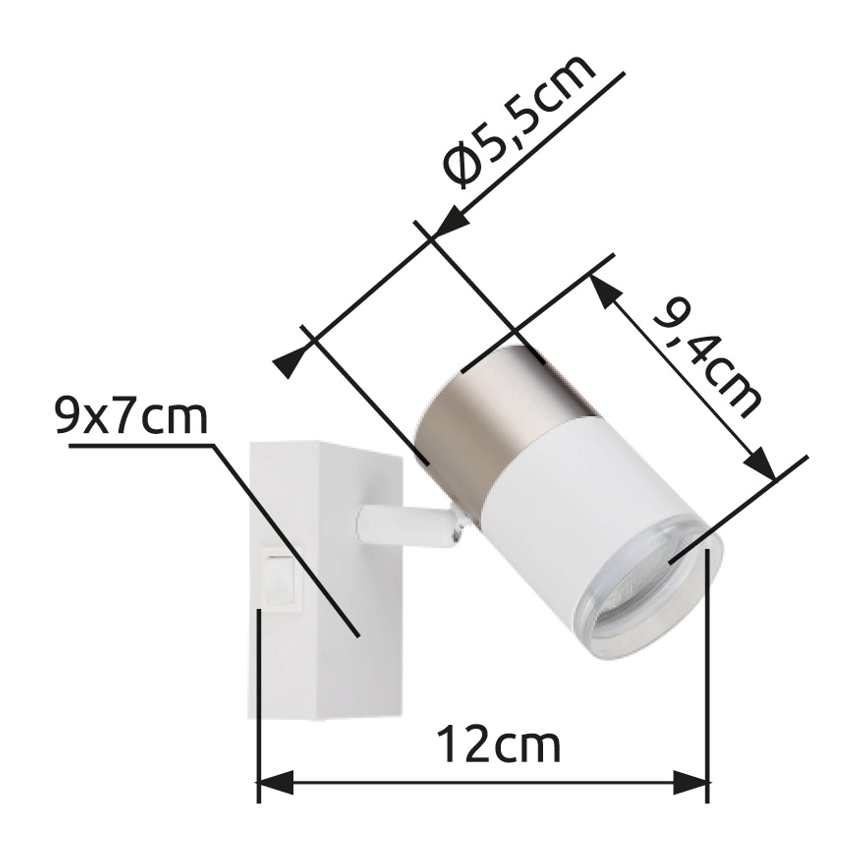 Globo - Wandstrahler 1xGU10/25W/230V weiß/matt Chrom