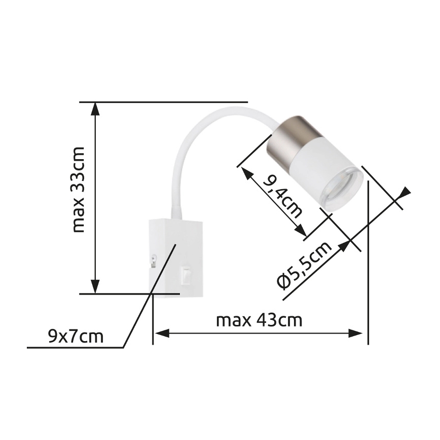 Globo - Wandstrahler 1xGU10/25W/230V weiß/matt Chrom