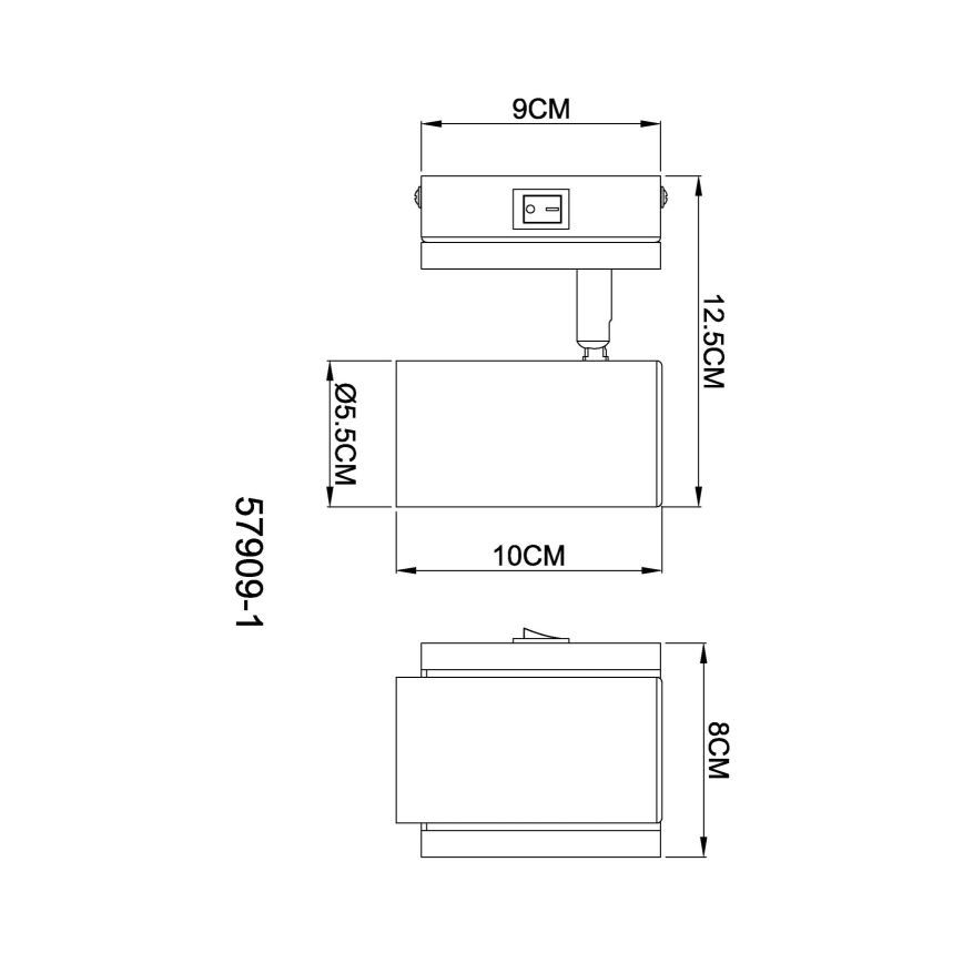 Globo - Wandstrahler 1xGU10/25W/230V schwarz
