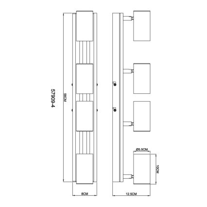 Globo - Strahler 4xGU10/25W/230V schwarz