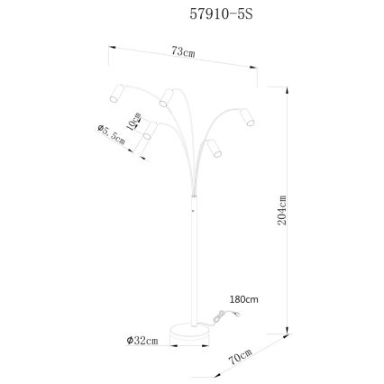 Globo - Stehleuchte 5xGU10/35W/230V