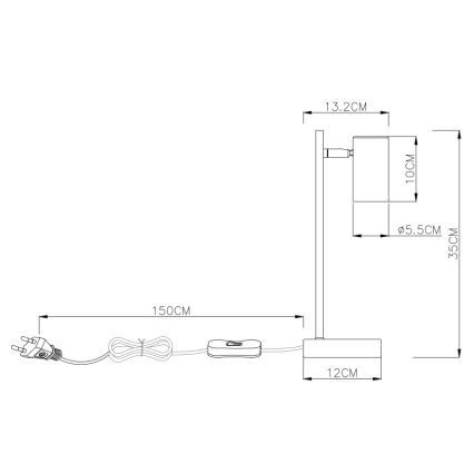 Globo - Tischleuchte 1xGU10/5W/230V grau/braun