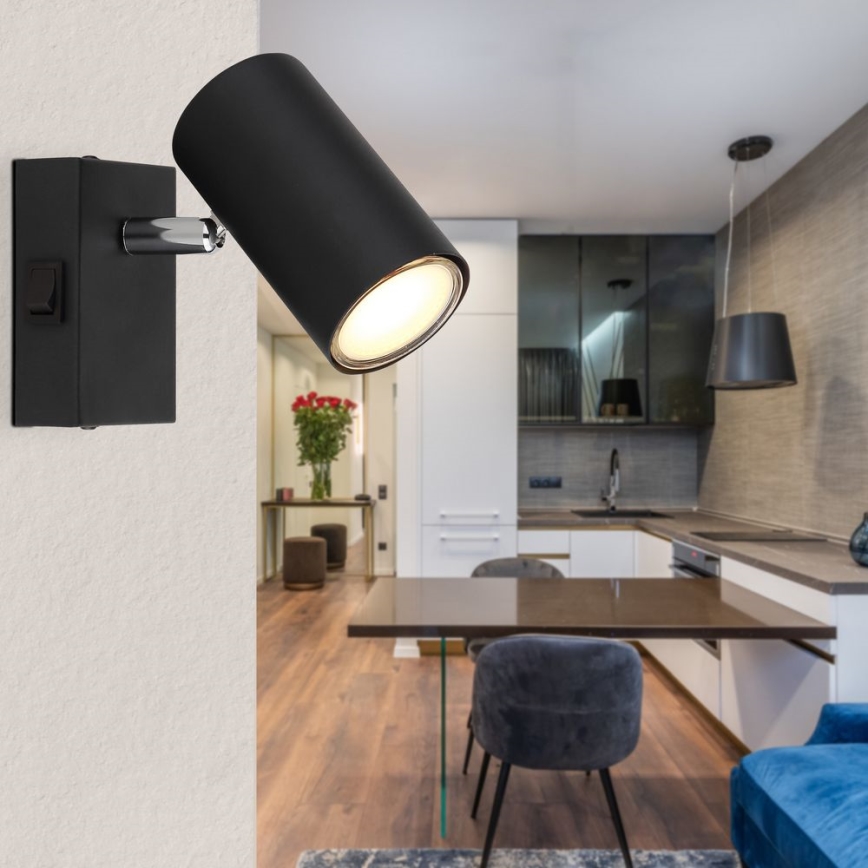 Globo - Wand-Spotleuchte 1xGU10/25W/230V schwarz