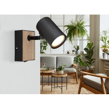 Globo - Wand-Spotleuchte 1xGU10/25W/230V schwarz/braun