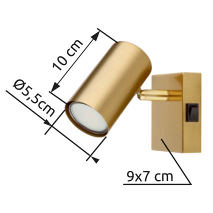 Globo - Wandstrahler 1xGU10/25W/230V golden