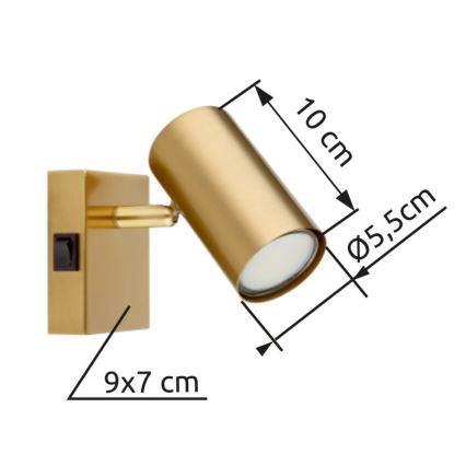 Globo - Wandstrahler 1xGU10/25W/230V golden