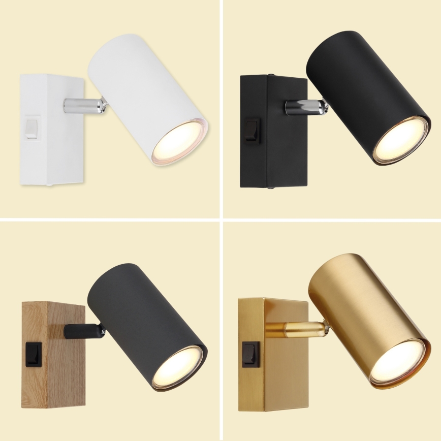 Globo - Wandleuchte Spot 1xGU10/25W/230V Schwarz/Messing