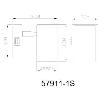 Globo - Wandstrahler 1xGU10/25W/230V