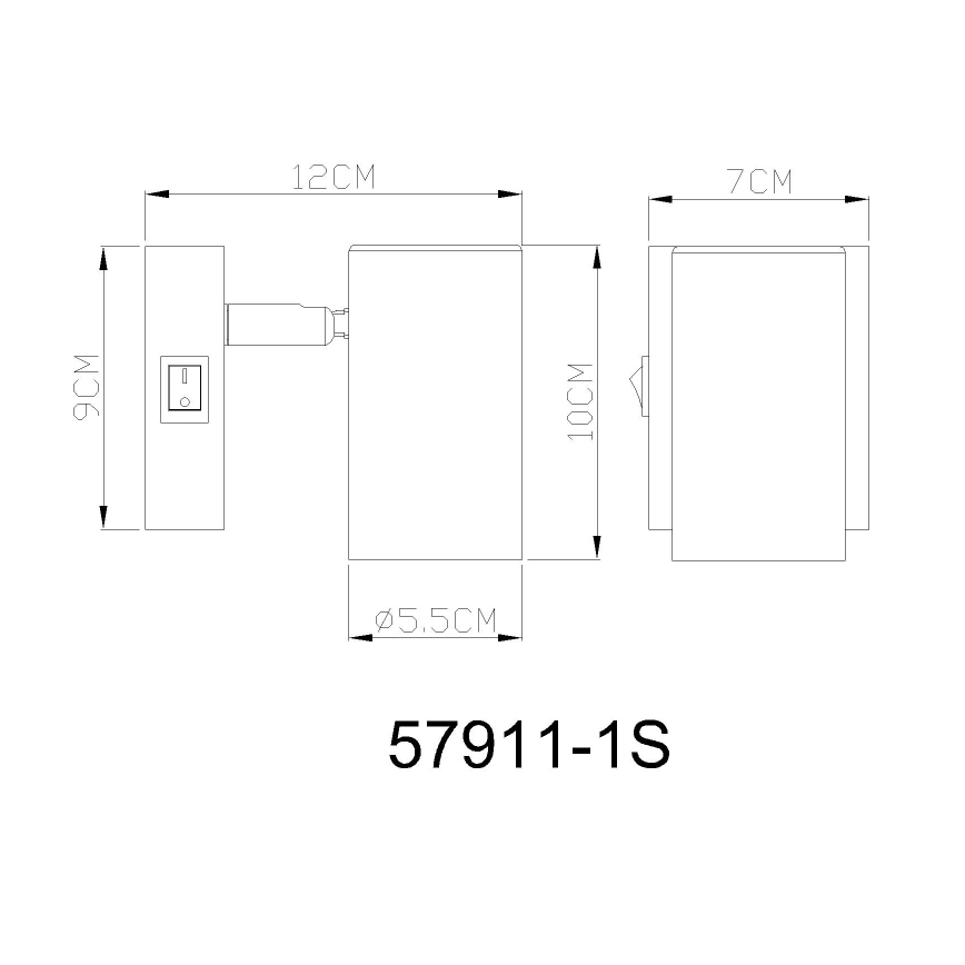 Globo - Wandstrahler 1xGU10/25W/230V