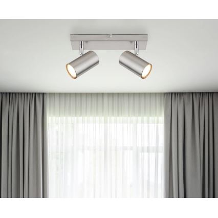 Globo - Spotleuchte 2x GU10/35W/230V mattchrom