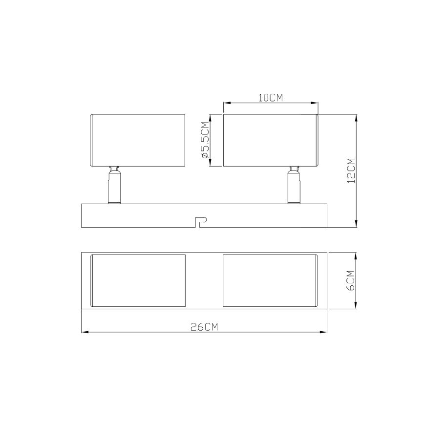 Globo - Einbauleuchte 2xGU10/35W/230V schwarz