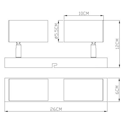 Globo - Strahler 2xGU10/35W/230V grau/braun