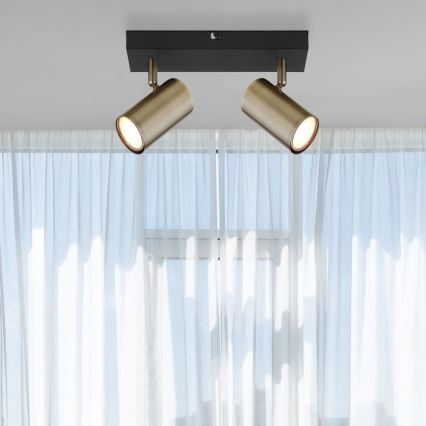 Globo - Einbauleuchte 2xGU10/35W/230V schwarz/ messing