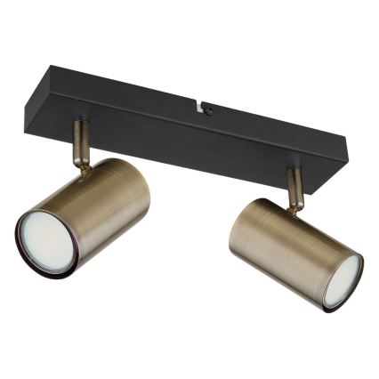 Globo - Einbauleuchte 2xGU10/35W/230V schwarz/ messing