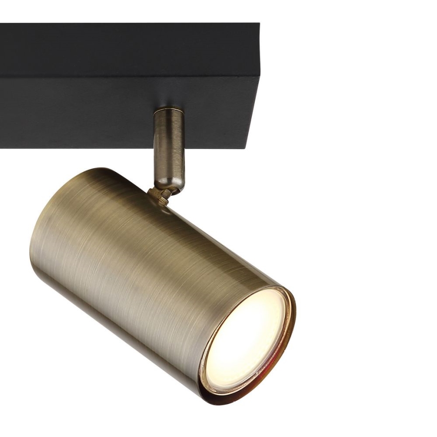 Globo - Einbauleuchte 2xGU10/35W/230V schwarz/ messing