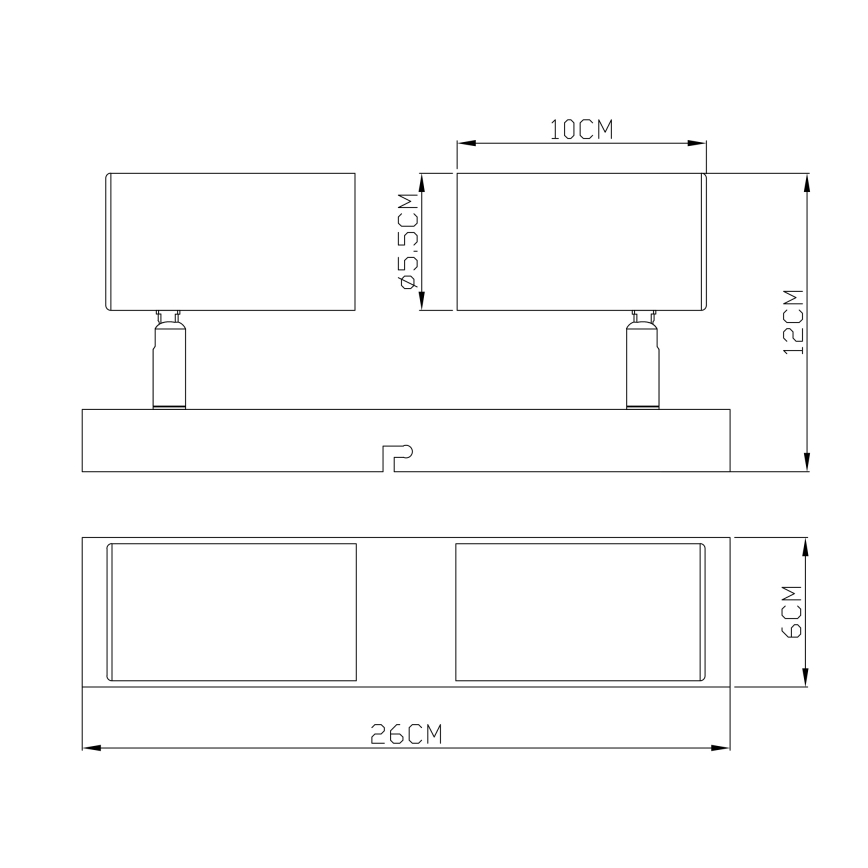 Globo - Einbauleuchte 2xGU10/35W/230V schwarz/ messing