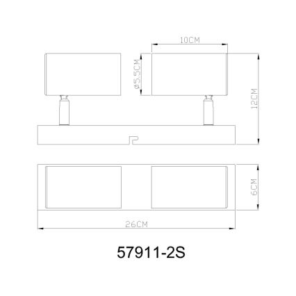Globo - Strahler 2xGU10/25W/230V