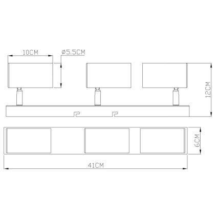 Globo - Strahler 3xGU10/35W/230V grau/braun