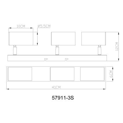 Globo - Strahler 3xGU10/25W/230V