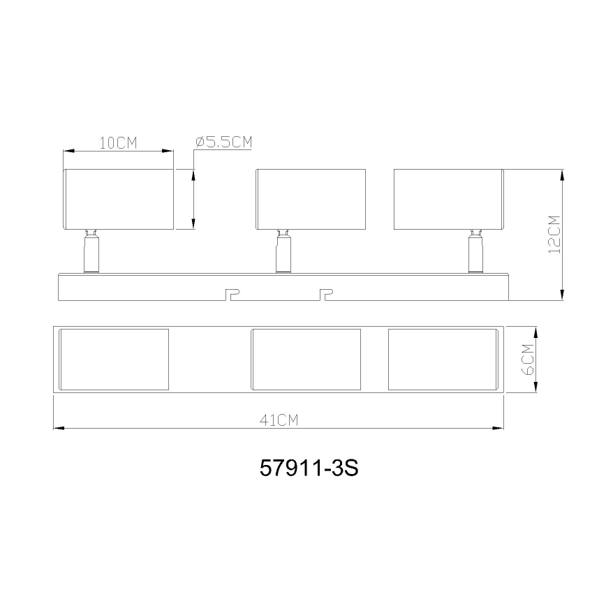 Globo - Strahler 3xGU10/25W/230V