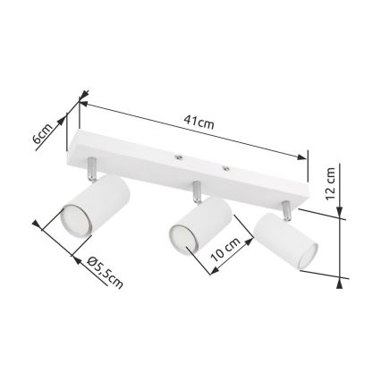 Globo - Deckenstrahler 3xGU10/35W/230V Weiß