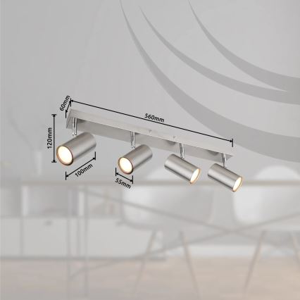 Globo - Strahler 4xGU10/25W/230V matt Chrom