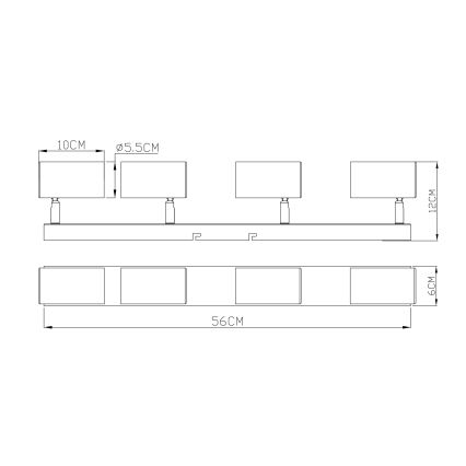 Globo - Strahler 4xGU10/35W/230V grau/braun