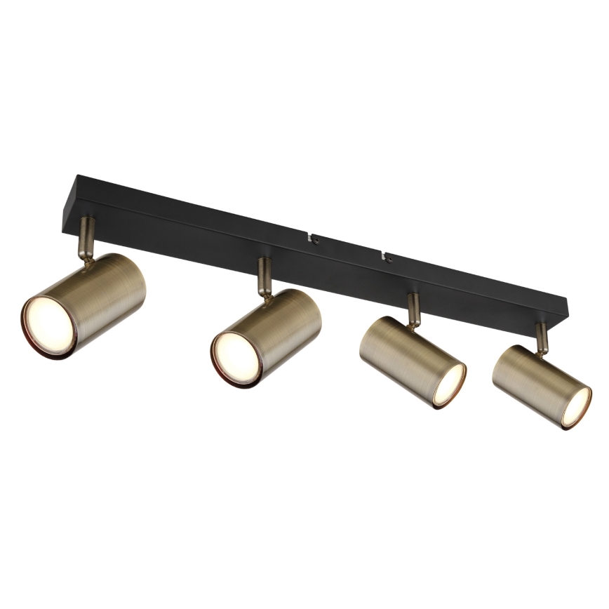 Globo - Deckenstrahler 4xGU10/35W/230V schwarz/Messing